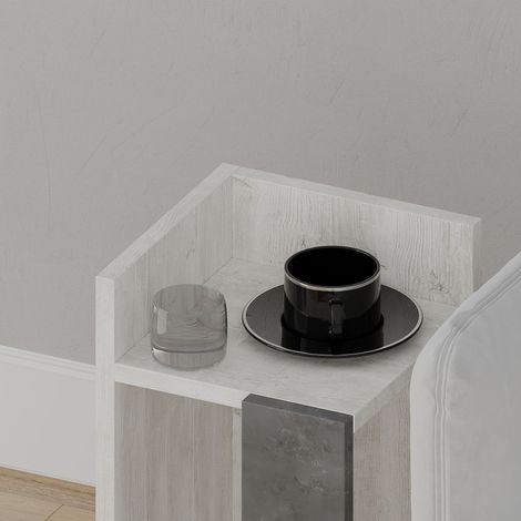 Elos Nachttisch linkes Modul - Altweiß+Retro Grau