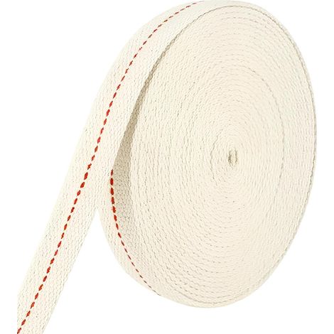 Mèche Plate Coton 2M pour Lampe à Huile - Tissée Durable - Combustion Stable - Camping et Urgence - Largeur 2,5 cm (1/5)