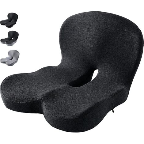 Cuscino ergonomico in memory foam per sedia – Cuscino a L con supporto lombare e protezione del coccige per ufficio e casa (1/5)