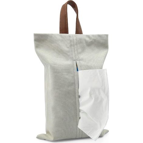 Boîte de mouchoirs en coton, boîte de mouchoirs suspendue, boîte de rangement de papier et rouleaux, étui à mouchoirs pour cuisine, chambre à coucher, toilettes, voiture (1/5)