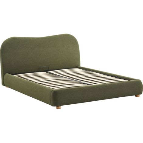 Lit coffre en tissu 160x200cm - Vert - Napo (1/5)