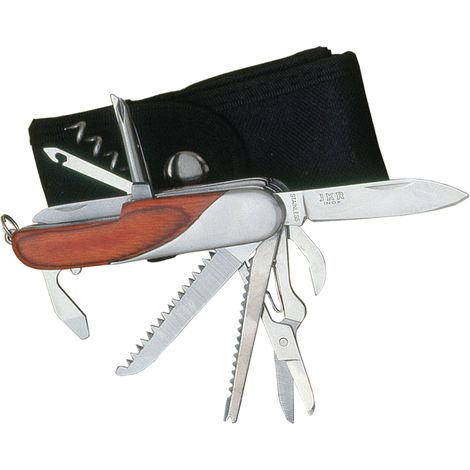 Coltello multiuso Joker con manici in legno rosso e fodero in nylon JKR0102