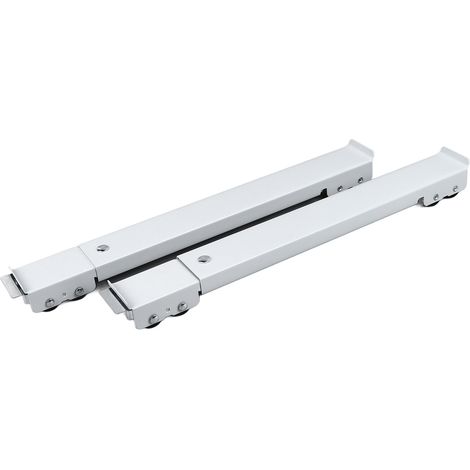 Chariot pour machine à laver en 2 parties, extensible, blanc, 16 roues, silencieux, grande capacité de charge, avec frein, chariot pour machine à laver et meubles (1/5)