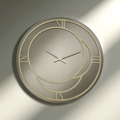 Orologio rotondo D80 cm in cristallo Bronzo e dettagli Oro CAIUS (1/2)