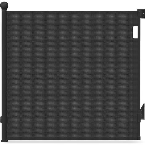VOUNOT Retractable Stair Gate for Baby, Mesh Dog Gate Extend to 180cm, Black (1/5)