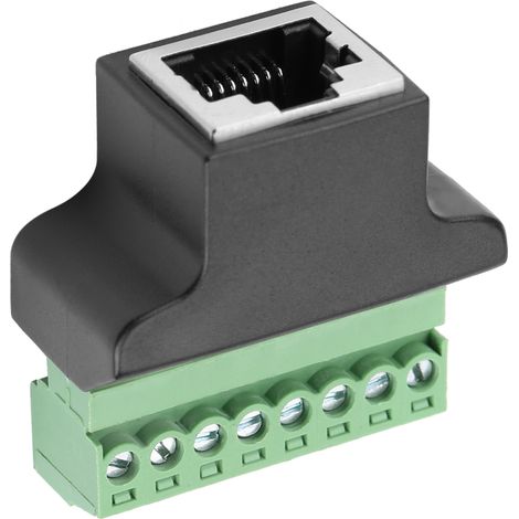 Adaptateur Ethernet RJ45 femelle vers bornier à vis 8 broches pour enregistreur numérique vidéosurveillance (DVR) (1/5)