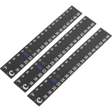Set aus 3 thermometrischen Klebestreifen für die Weinherstellung, mit digitaler Temperaturanzeige und selbstklebendem Streifen.