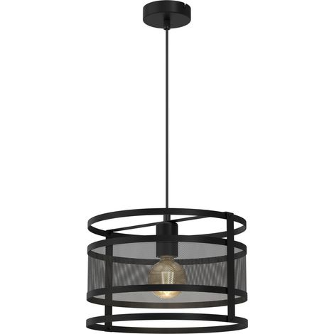 Suspension décorative noire Rim Luminex en acier, 1xE27 15W (1/2)