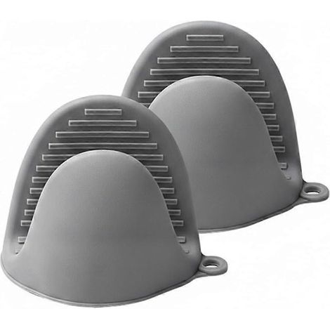 Gant de cuisine silicone antidérapant 28x14 cm 1 pièce résistant à la chaleur four et gril gris foncé (1/5)