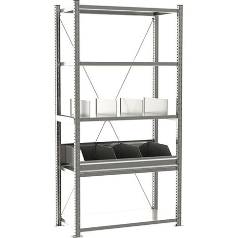 Scaffalatura da officina a 5 piani - Starter bay - 2000x1000x500 - Carico mass. Per livello 150kg - RAYADC/SEP/1050/D