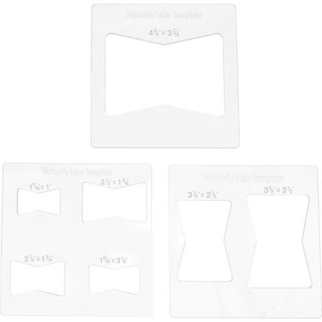 Lot de 3 gabarits décoratifs pour incrustation de papillons (6 x 6 pouces) pour le travail du bois. (1/5)