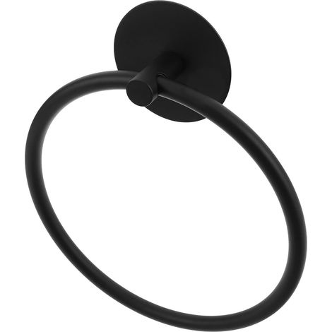 Porte-serviettes rond en acier inoxydable sans perçage pour salle de bain, moderne suspendre les (1/5)