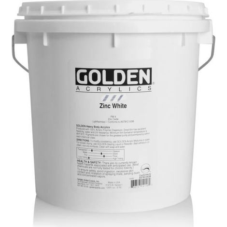 Peinture Acrylique - GOLDEN - Blanc Zinc S1 - 3,78 L - Haute Qualité - Expédition Rapide