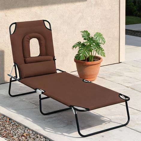Transat pliable en acier 187 x 58 x 36 cm (1/5)