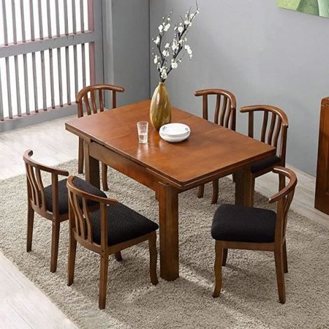 Housses de siège pour chaises de salle à manger Housses de coussin de siège de cuisine extensible Lot de 4 - Noir (1/4)