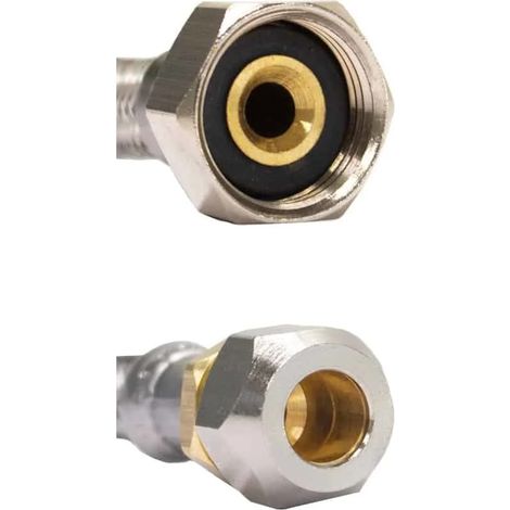 Flexible Hydraulique Inox DN8 1000mm, Raccord Flexible Sanitaire (1/2)