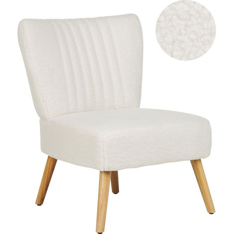 Sessel VAASA Bouclé Weiß