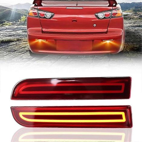 Luz antiniebla trasera reflectora LED para parachoques para Mitsubishi Lancer 2008-2017 Evolution X 2008-2017 Outlander (1/4)