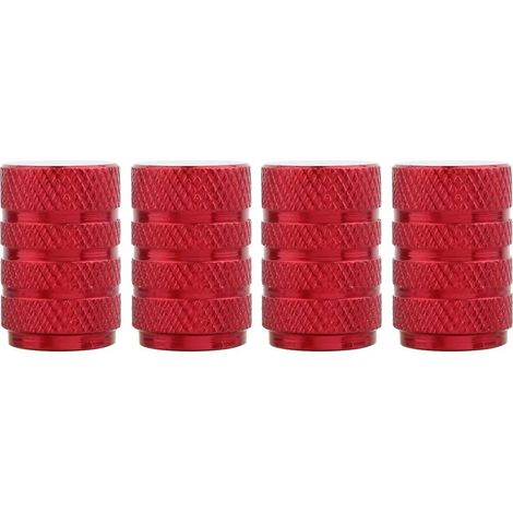 Bouchons de valve ronds rouges pour pneus de véhicules et motos - Cache-poussière de roue (1/5)