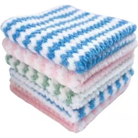 5 PCS Épais Serviette De Cuisine Torchon Ménage Cuisine Chiffons Gadget Microfibre Antiadhésif Huile Table De Nettoyage Chiffon Tampon À Récurer 30X30cm (1/4)