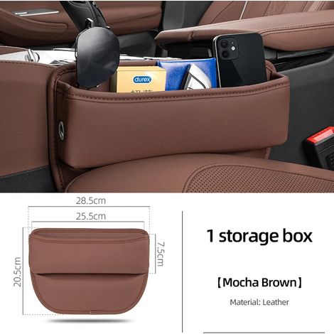 (Mocha Palm 1 pièce) Sac de rangement en cuir PU pour siège auto Mercedes Benz W204 W205 W211 W203 ML320 Vito Cla Glb - Comblement de l'espace entre la console centrale (1/5)