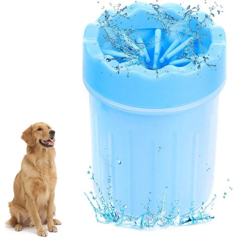 Nettoyeur De Patte pour Chien, Portable Laveur De Patte De Chien, Upgrade Dog Paw Cleaner, Portable Laveur De Patte De Chien Brosse De Nettoyage pour Animal(Bleu) (1/5)