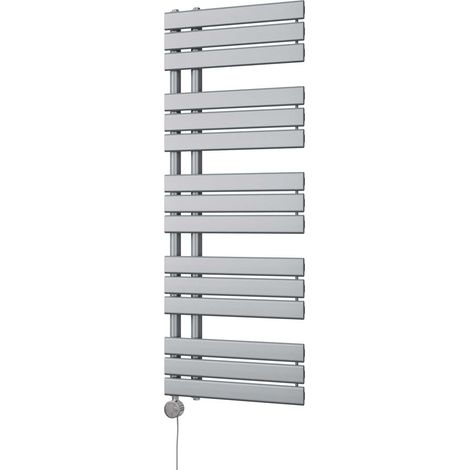 Tristan - Silver Electric Towel Rail H1292mm x W500mm 600w Thermostatic (1/3)