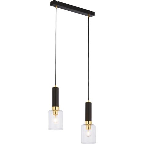 Lampada a sospensione Tuluza Jupiter nero-oro 44cm 2xE27