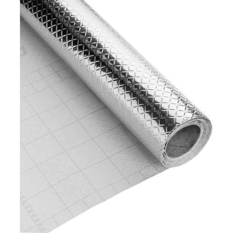 Aluminum Foil Sticker 40x200cm Kitchen Decoration Heat and Oil Resistant Stickers Aluminum Foil Square Lattice Sheet (1/5)