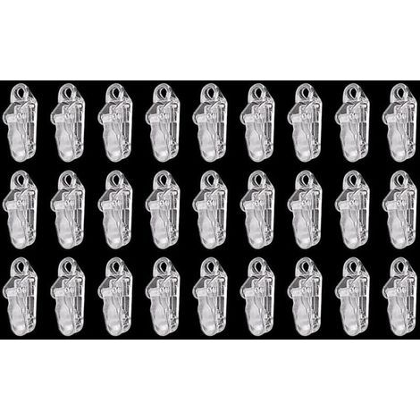 50 Pièces Clips de Bâche, Auvent Clip, Tente en Plastique pour Camping Canopy Clips de Bâche Auvents,Transparent (1/5)