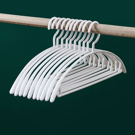 (Paquet de 10) - cintre antidérapant antidérapant (40 cm de large) - Cintres en feutre de haute qualité pour garde-robe - Conçus pour les vêtements délicats - (Blanc)-Fei Yu (1/5)