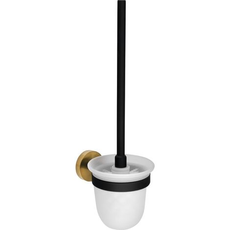 Brosse WC LARISSA, verre dépoli, noir/or mat (1/3)