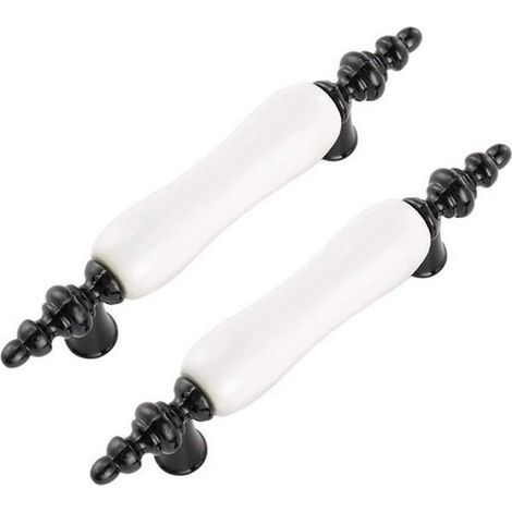 Juego de 2 tiradores de cerámica de estilo moderno con tornillos para armarios, alacenas y cajones (1/5)