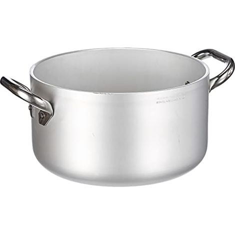 Pentole Agnelli ALMR110424 - Casseruola con Maniglie, Alluminio e Acciaio Inox, 24 cm (1/4)