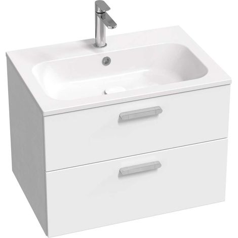 Ravak Chrome II - Waschbeckenunterschrank 70x50x49 cm, 2 Schubladen, weiß glänzend X000001773 (1/3)