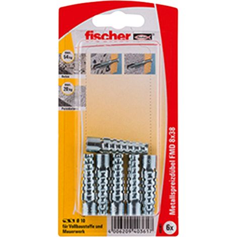  Structure  Nom Fischer 6x chevilles métalliques FMD 8x38 - 40361