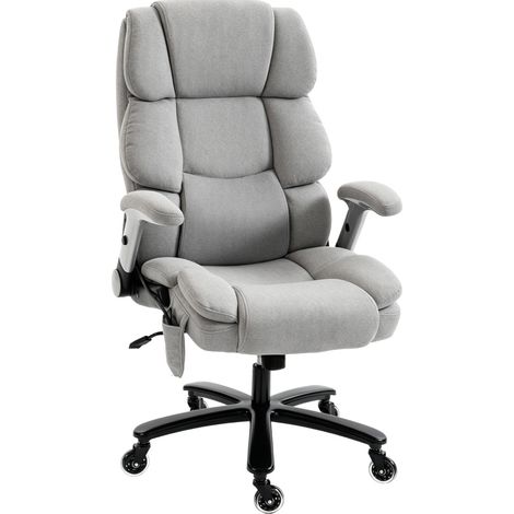 Sedia da ufficio grigio chiaro con supporto lombare, braccioli pieghevoli e molle (1/5)