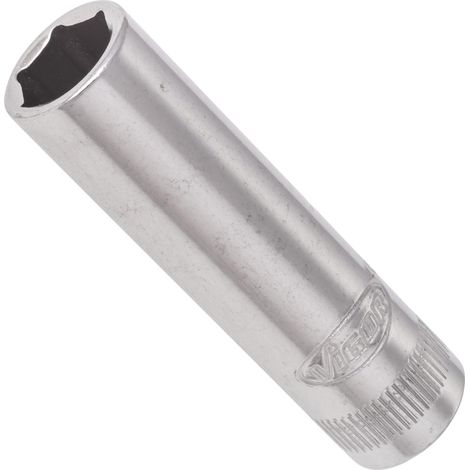 VIGOR Innenvierkant Antrieb 6,3 = 1/4 Zoll Steckschlüssel-Einsatz, lang Außensechskant-Profil V2538N ∙ Vierkant hohl 6,3 mm (1/4 Zoll) ∙ Außen-Sechskant Profil ∙ 9 ∙ Gesamtlänge: 50 mm (1/2)