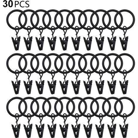 30 pcs 3,5 mm × 25 mm Innendurchmesser Durchmesser Mehrzweck Vorhang Clip Gardinenstange Gardinenringe Vorhangringe mit Clips
