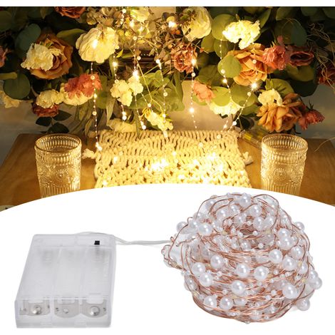10 m (32,8 Fuß) lange LED-Lichterkette aus Kupferdraht, Perlen-Lichterkette, Weihnachtsdekoration fürs Schlafzimmer, sternförmige Lichterkette aus Kupferdraht, mädchenhafte Weihnachts-Lichterkette. (1/5)