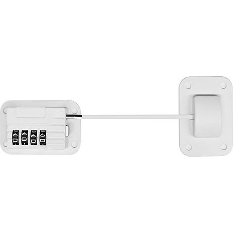 1 pc (blanc)Serrure pour réfrigérateur, 1 pièce mini serrure de réfrigérateur avec mots de passe numériques, convient pour armoires, tiroirs, armoires, fenêtres et réfrigérateurs (avec vis) (1/4)