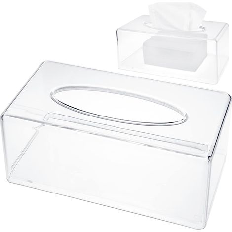Caja de pañuelos de acrílico transparente – dispensador rectangular para dormitorio, comedor, oficina, baño