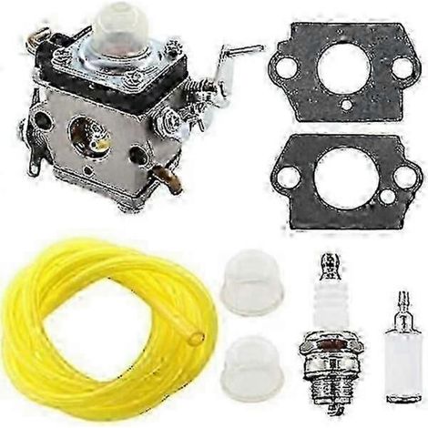 Carburateur neuf 122 avec bougie, durite d'essence pour Husqvarna 122c, 122ldx, 122lk 22cc, compatible avec filtre à essence et poire d'amorçage.-AquaForge (1/5)
