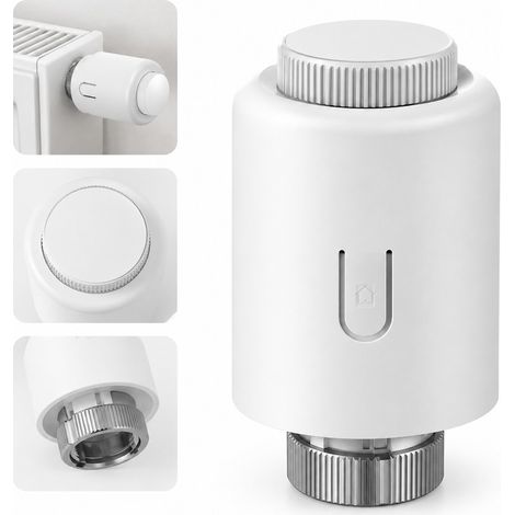 1 pc Tete Thermostatique Connectee ZigBee pour Radiateur Modele JXS09 Application Tuya Commande a Distance 5,5 x 5,5 x 9,4 cm (1/5)