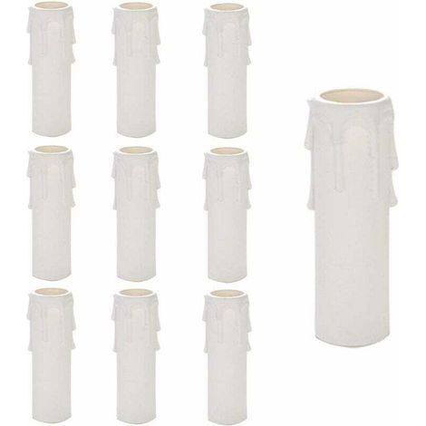 KLVGTIFS PU - Lustre en Plastique pour Bougies, 10 Pièces, Accessoires Lustre, Tubes et Manches pour Bougies, Blanc (1/5)