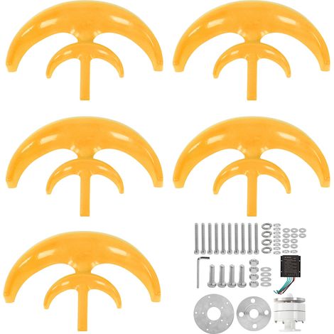 Éolienne 800W avec régulateur, générateur double couche 5 pales jaune 48V pour recharge hors réseau (1/5)