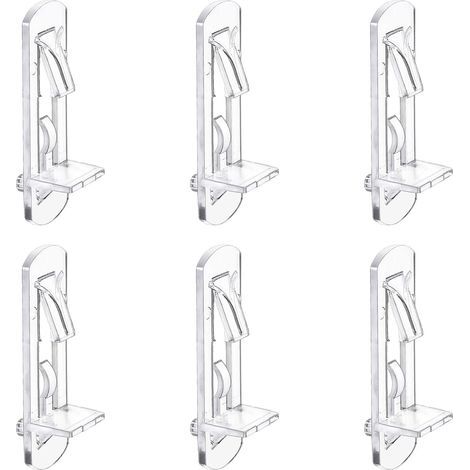 Lot de 30 chevilles de support d étagère en plastique transparent avec clips autobloquants pour support de meubles de cuisine de bibliothèque de 5 mm (1/3)