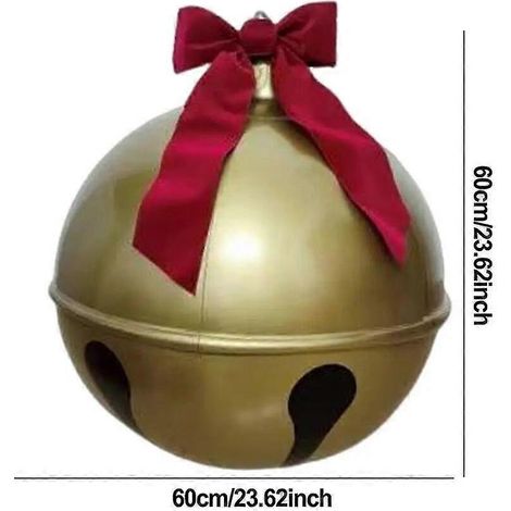 Décorations de Noël gonflables en forme de cloche, grandes boules décorées à suspendre, boules de Noël pour jardin et pelouse. (1/5)