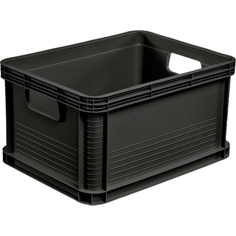 keeeper Robusta Cassetta da Trasporto, Resistente agli Acidi e Adatta per Alimenti, 40 x 30 x 22 cm, 20 L, Robert, Grigio Grafite, 8 Pezzi, 8 x 20 l