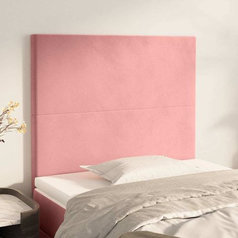 Tête de lit rose réglable en hauteur en velours 100 x 5 x 118/128 cm - PANGIVO (1/5)